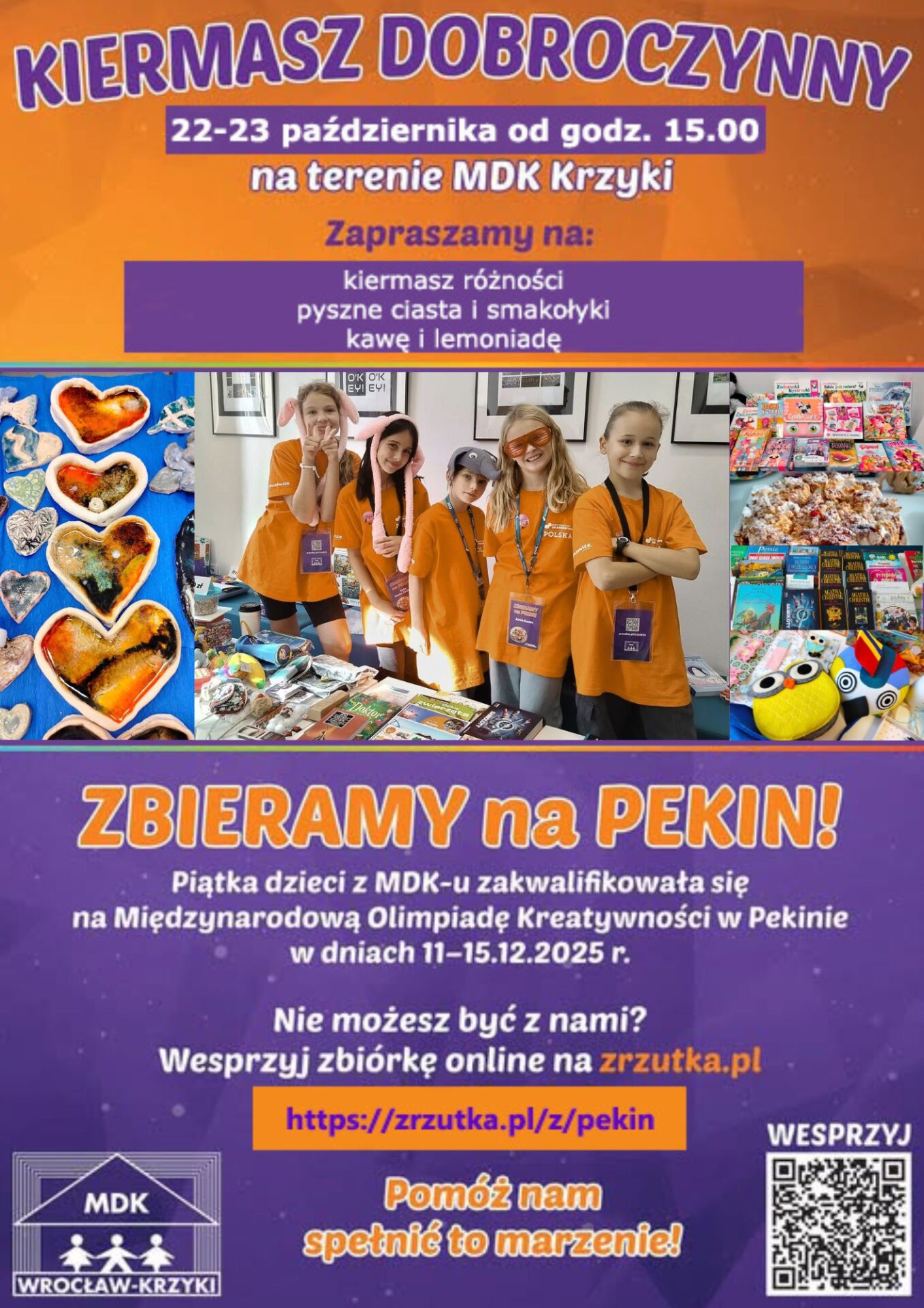 KIERMASZ DOBROCZYNNY W MDK 22-23 PAŹDZIERNIKA OD G. 15:00