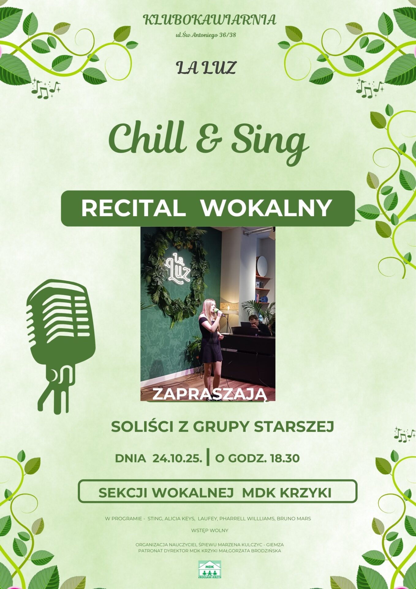 Recital Sekcji Wokalnej | Grupy Starszej 24.10. g. 18:30