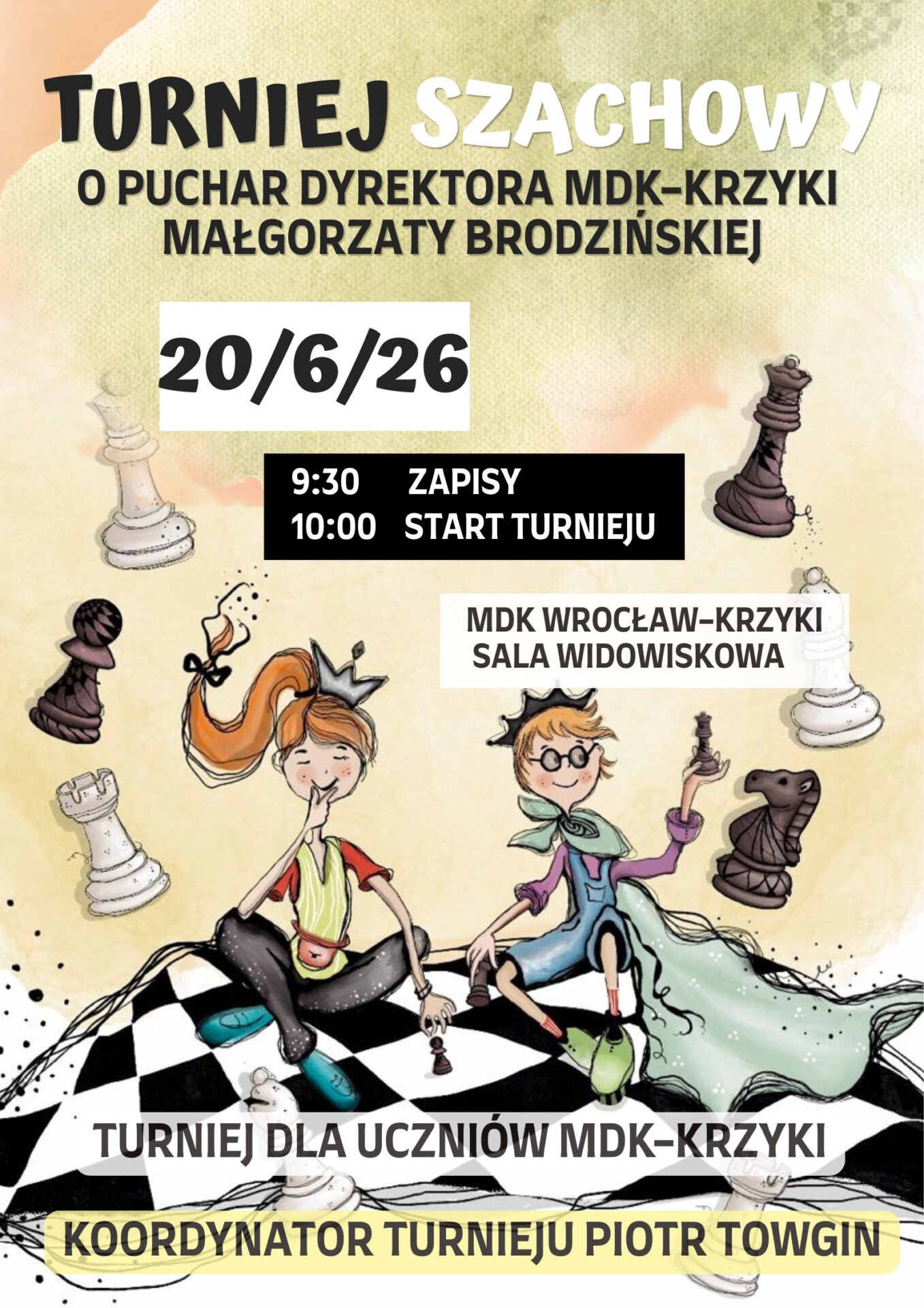 TURNIEJ SZACHOWY O PUCHAR DYREKTORA MDK-KRZYKI – DLA UCZNIÓW MDK-KRZYKI