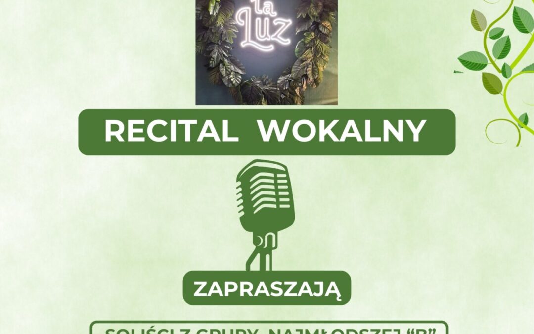 Zapraszamy na Recital Grupy Najmłodszej B w Klubokawiarnia LaLuz dnia 12.06.26 r.